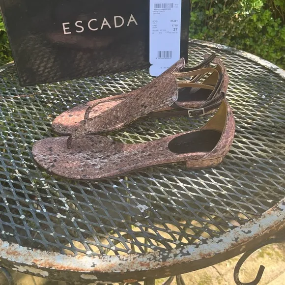 Escada Brown Braided Sandals