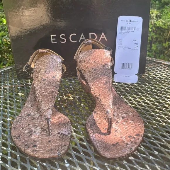 Escada Brown Braided Sandals