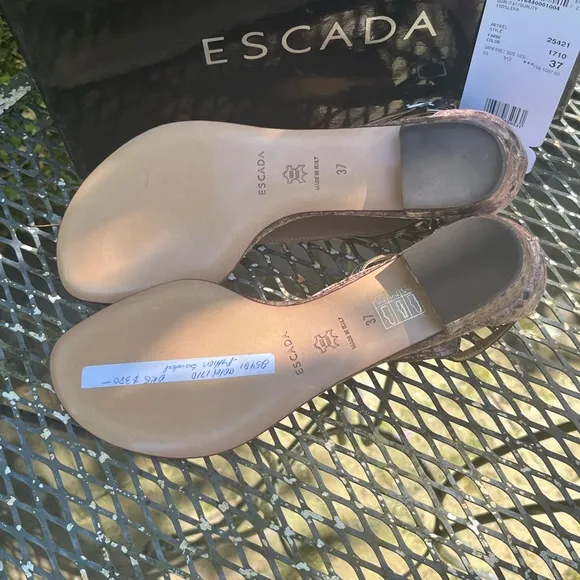 Escada Brown Braided Sandals