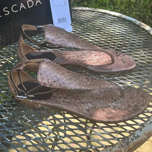 Escada Brown Braided Sandals