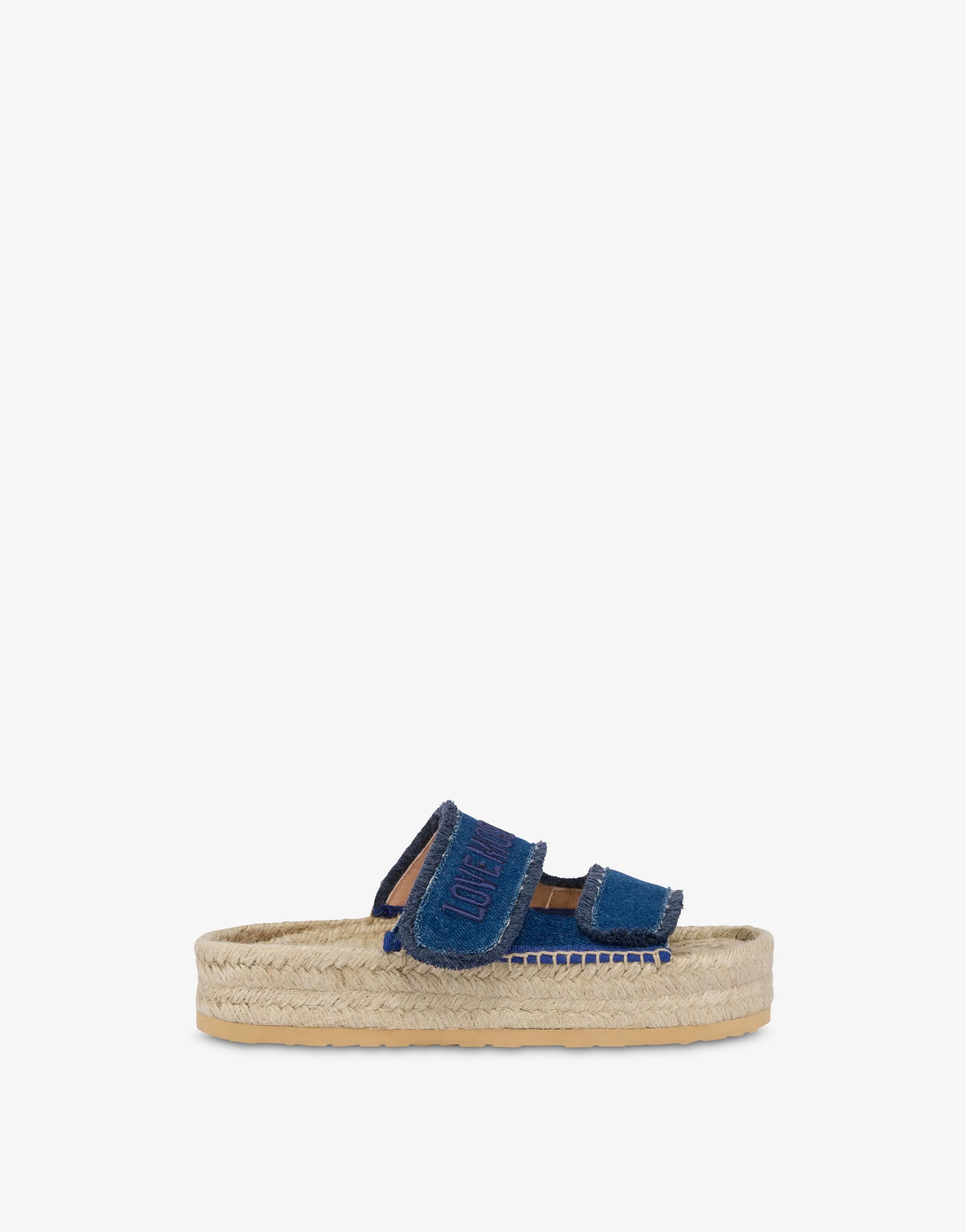 Espadrille sandals with denim straps