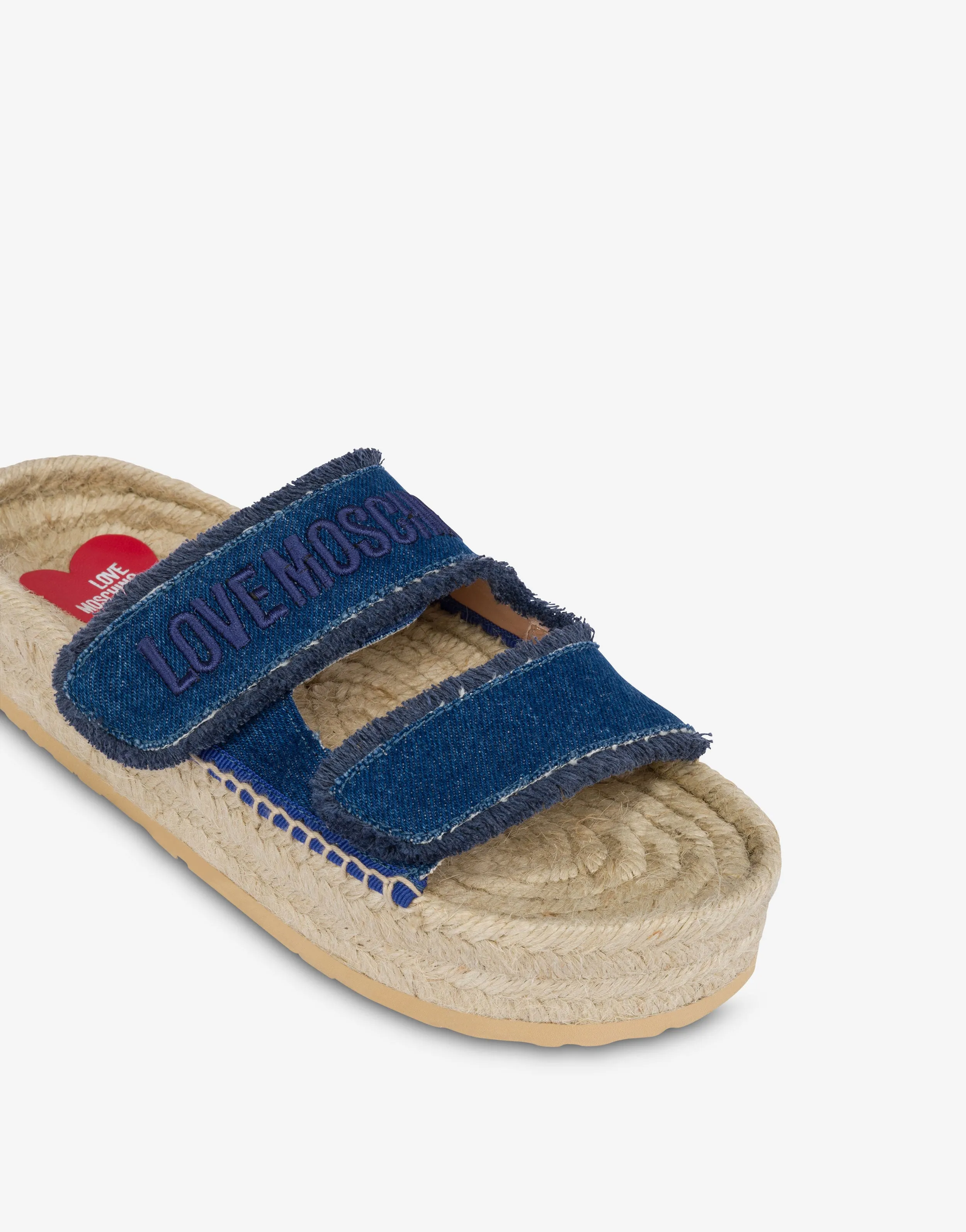 Espadrille sandals with denim straps