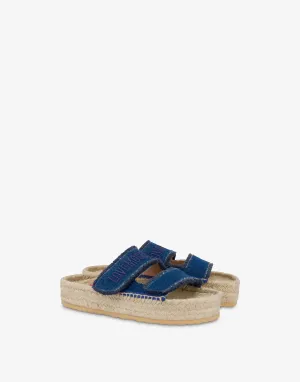 Espadrille sandals with denim straps