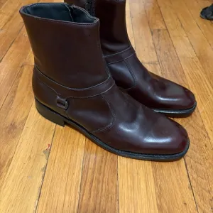 E.T. Wright VTG Boots Mens Size 10D Cordovan Leather Zip Up: NEW