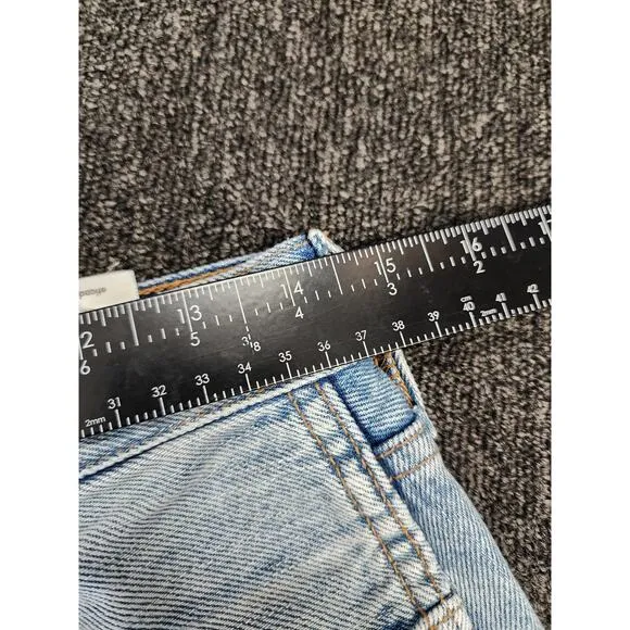 Etica Sasha Modern Flare Jeans Light Wash Distressed Y2K Frayed Hem Size 27