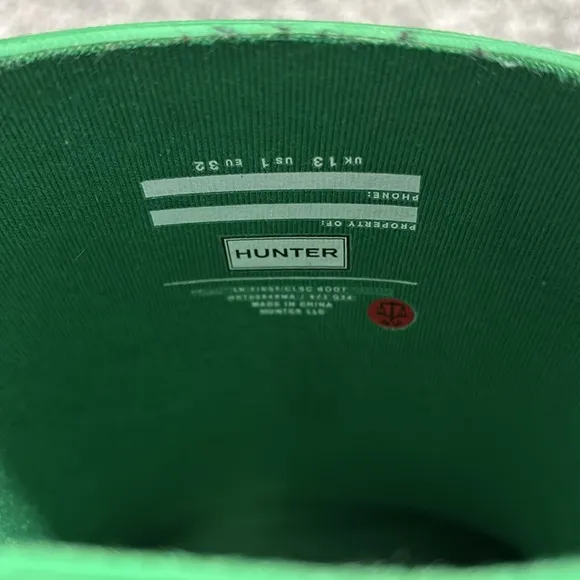EUC Hunter Kids First Classic Rain Boots in Twisting Green  Size 1