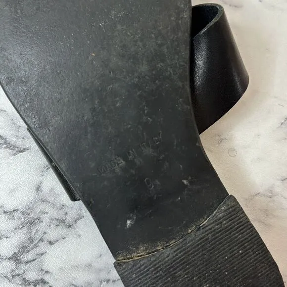 Everlane Black Leather Sandals Slides 9