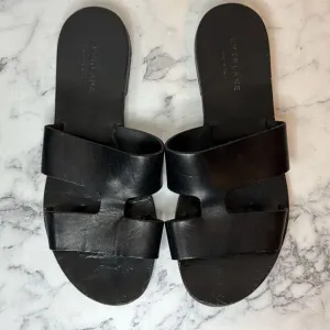 Everlane Black Leather Sandals Slides 9