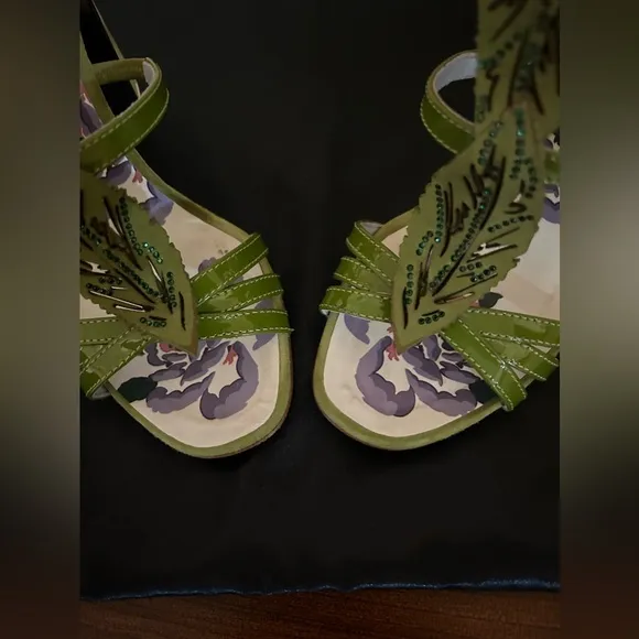 Fabi Green Leaf Sandals EUC