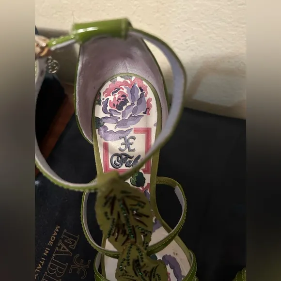 Fabi Green Leaf Sandals EUC