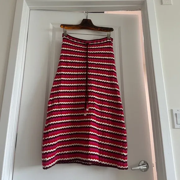 Farm Rio Colorful Stripes Crochet Skirt