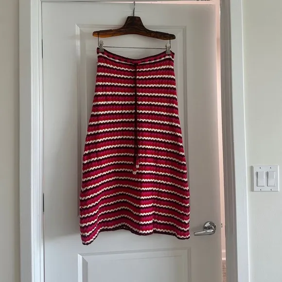 Farm Rio Colorful Stripes Crochet Skirt