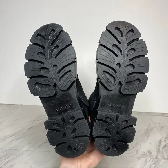 Farm Rio Lug Sole Black Tall Boot 7 1/2