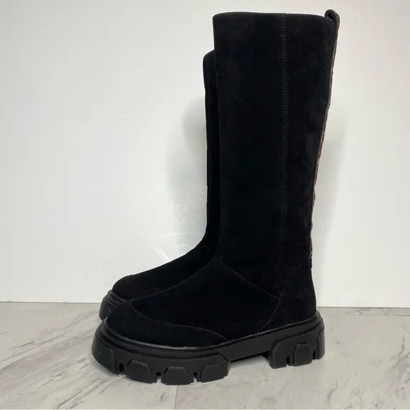 Farm Rio Lug Sole Black Tall Boot 7 1/2