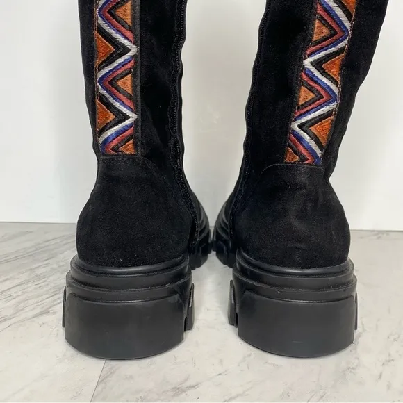 Farm Rio Lug Sole Black Tall Boot 7 1/2