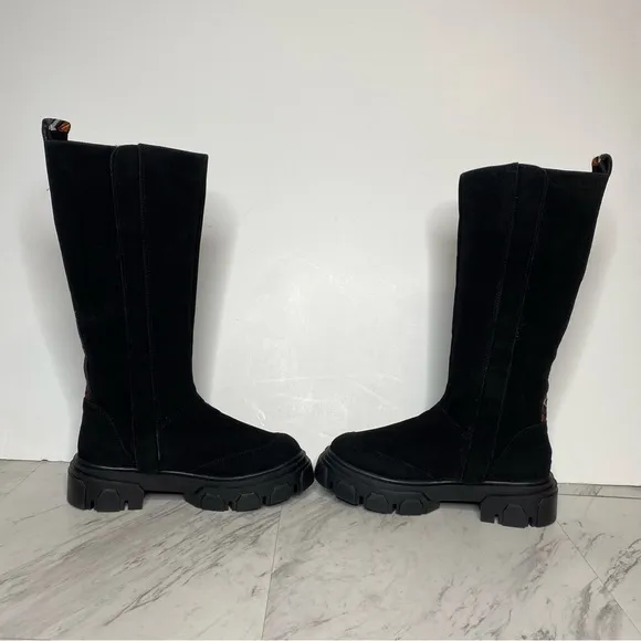 Farm Rio Lug Sole Black Tall Boot 7 1/2