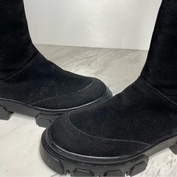 Farm Rio Lug Sole Black Tall Boot 7 1/2