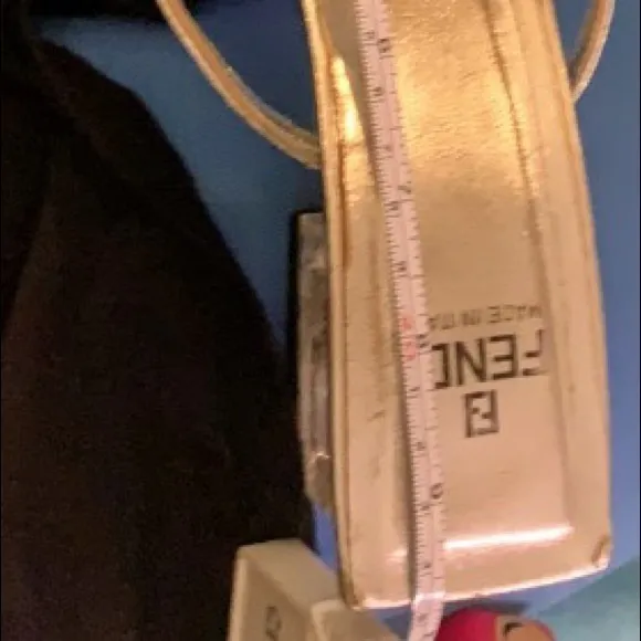 Fendi silver leather 38 1/2 lucite heeled sandals