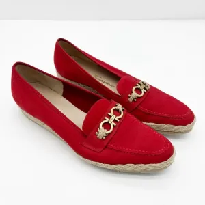 Ferragamo Red Espadrille Loafers