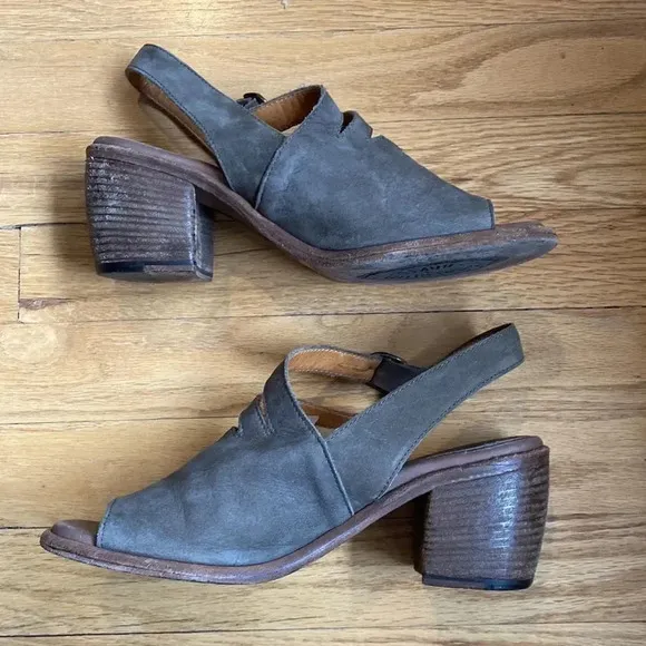 Fiorentini Baker sandals light brown leather sz 39 or 8.5 buckle heel open toe