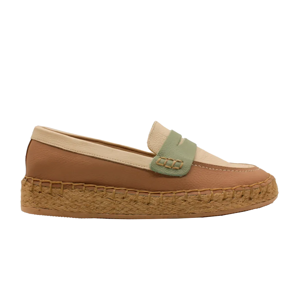 “Florencia” Espadrille Type Moccasin in Leather