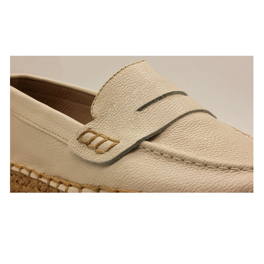 “Florencia” Espadrille Type Moccasin in Leather