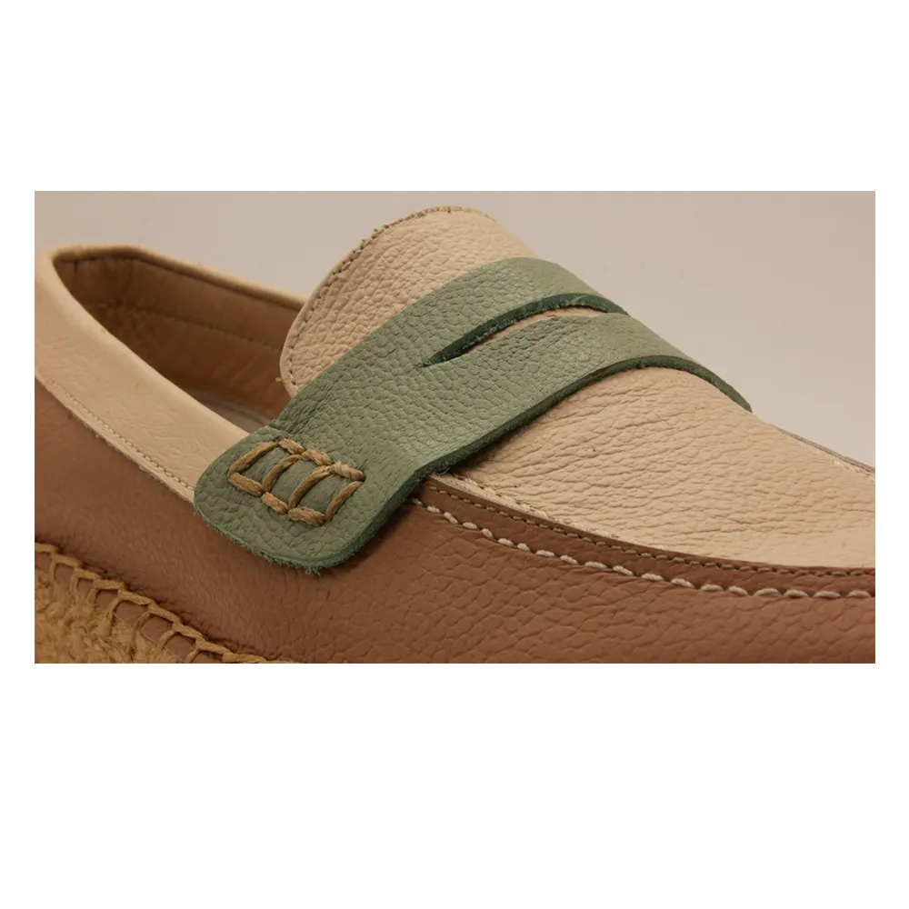“Florencia” Espadrille Type Moccasin in Leather