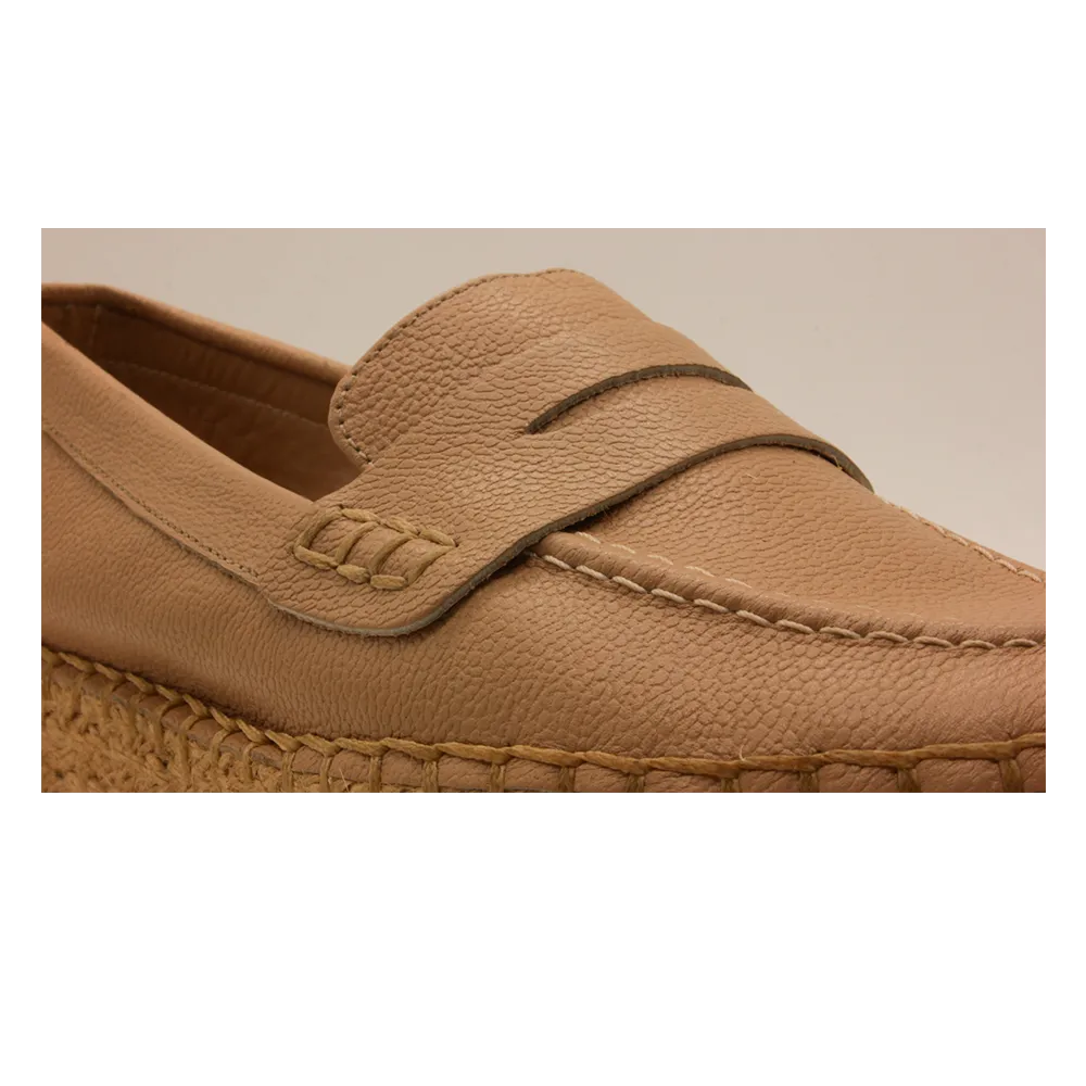 “Florencia” Espadrille Type Moccasin in Leather