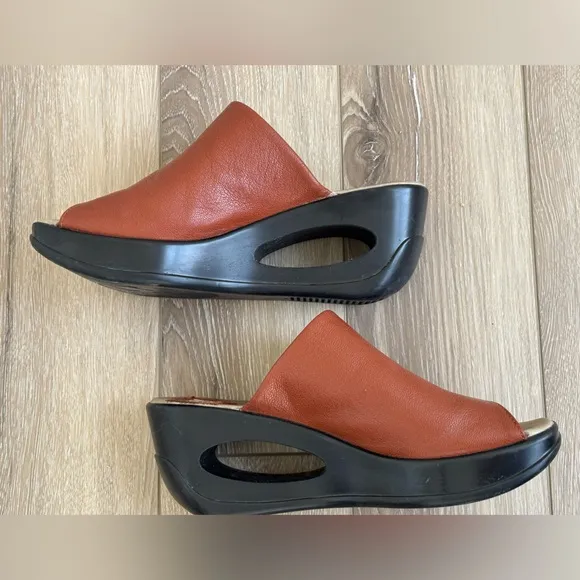 Fly London Hima Wedge Cutout Sandals Size EU 38