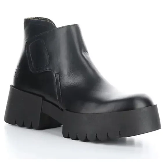 Fly London Leather Endo Platform Boots, Size 7