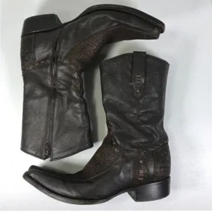 Forastero Mens Point Toe Brown Leather Cowboy Boots Size 8.5
