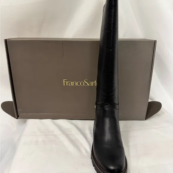 Franco Sarto Black Over the Knee Leather Boots