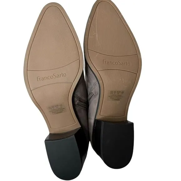 Franco Sarto Leather Block Heeled Shooties Arden Size 10M Pointed Toe Bootie New