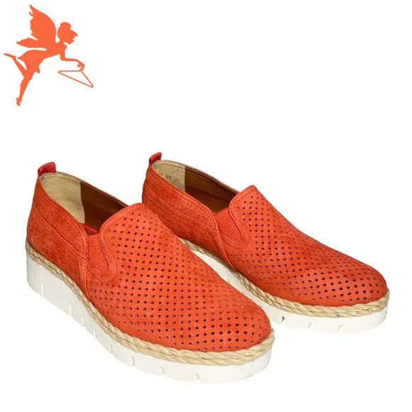 FRANCO SARTO Serla 2 Perforated Suede Platform Espadrille Loafers