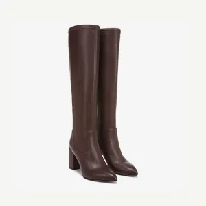 FRANCO SARTO Womens Brown Katherine Pointed Toe Block Heel Heeled Boots 8.5 M