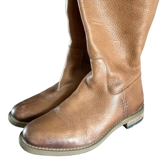 Franco Sarto Women's Franco Meyer Knee High Light Brown Leather Boots - 6