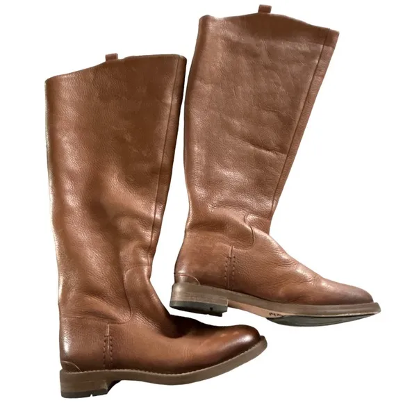 Franco Sarto Women's Franco Meyer Knee High Light Brown Leather Boots - 6