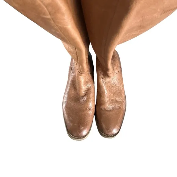 Franco Sarto Women's Franco Meyer Knee High Light Brown Leather Boots - 6