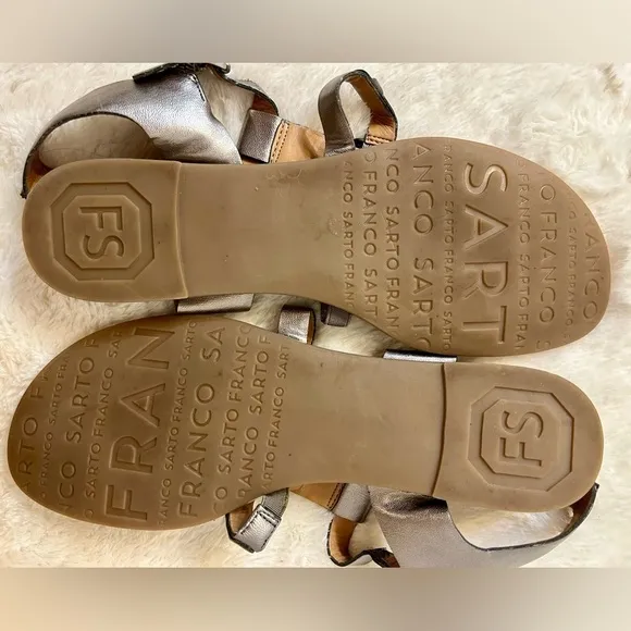 Franco Sarto Women’s Geyser Gladiator Silver Sandals Size 8.5
