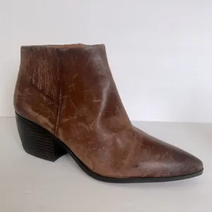 Franco Sarto Women's Spur Brown Leather Pointed Toe Ankle Boot Size 9 New