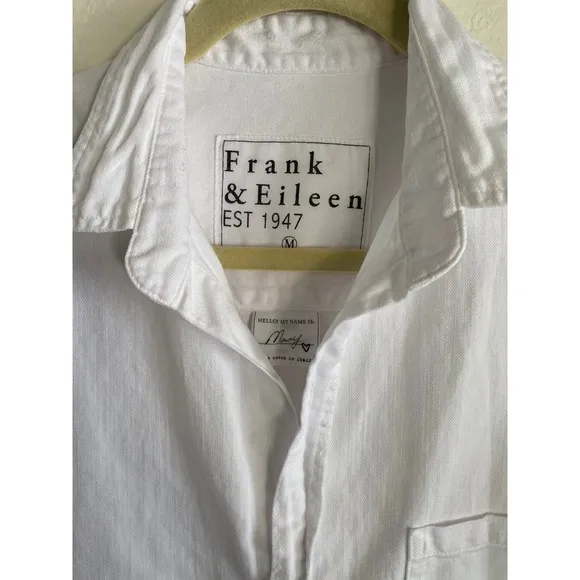 Frank &amp; Eileen Mary Dress Shirt Dress White Button Down Medium NWOT