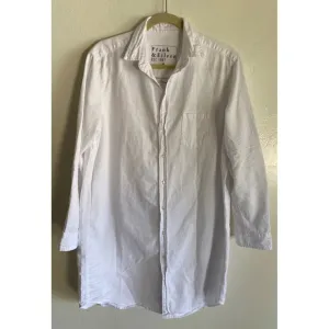 Frank &amp; Eileen Mary Dress Shirt Dress White Button Down Medium NWOT