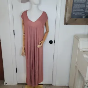 Free People Beach Oversized Resort Wear Maxi Dress Rust Rose Size XS