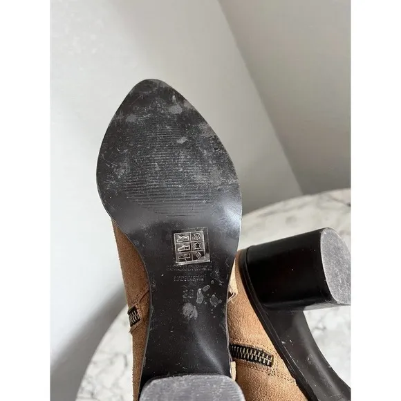 Free People Beacon Heel Boots 38 Western Cross Cross Lace Suede US 8