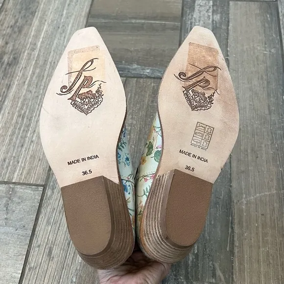 Free People Beau Western Boots in Ivory Floral size 6.5