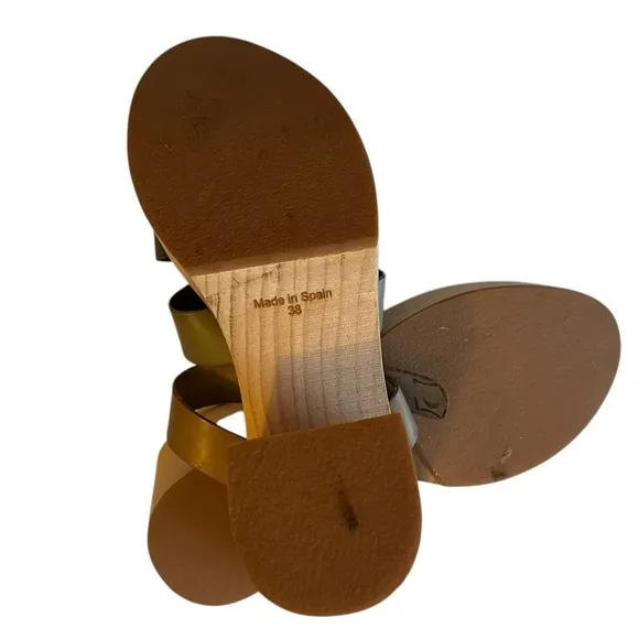 Free People Bellevue Wood and Leather Chunky Sandal Clogs