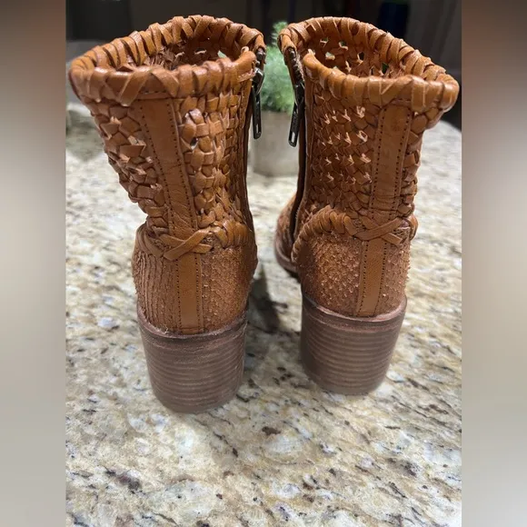 Free People People In The Loop Woven Tan Boots 36