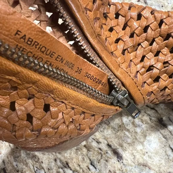 Free People People In The Loop Woven Tan Boots 36