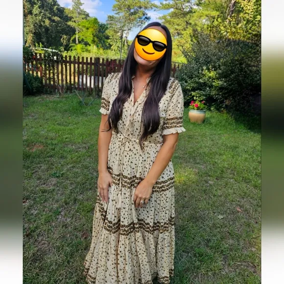 Free People Rare Feeling Pleated Maxi dress Small
