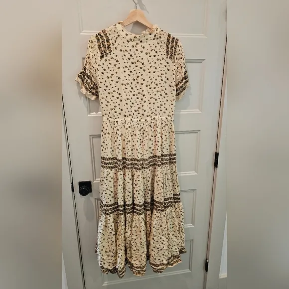 Free People Rare Feeling Pleated Maxi dress Small